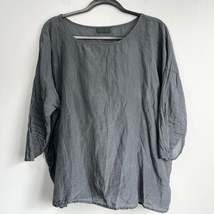 CP Shades Size XS • Gray Cotton Sheer 3/4 Sleeve Top.